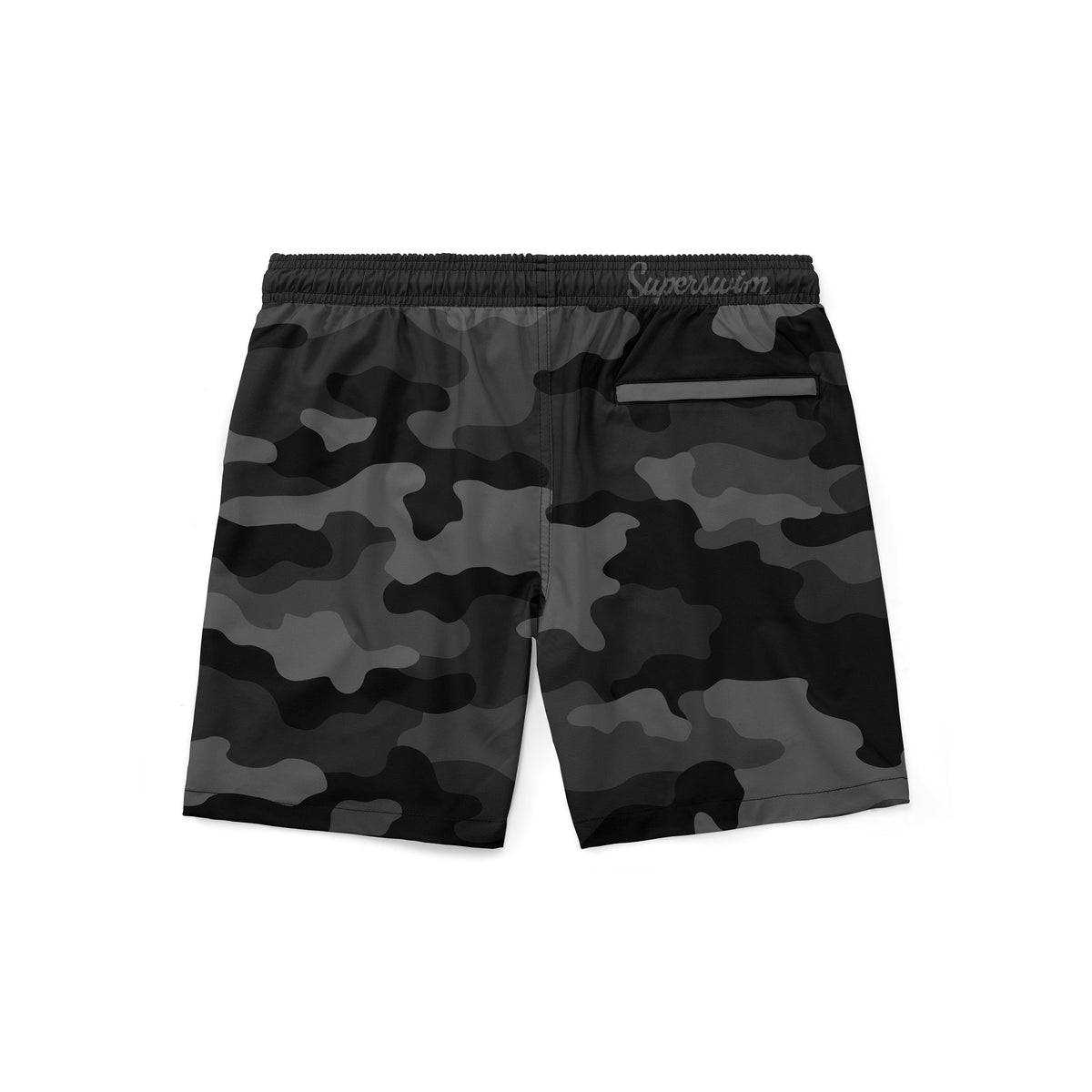 Pánské plavky SUPERSWIM BLACK CAMO – šedá varianta, zadní pohled