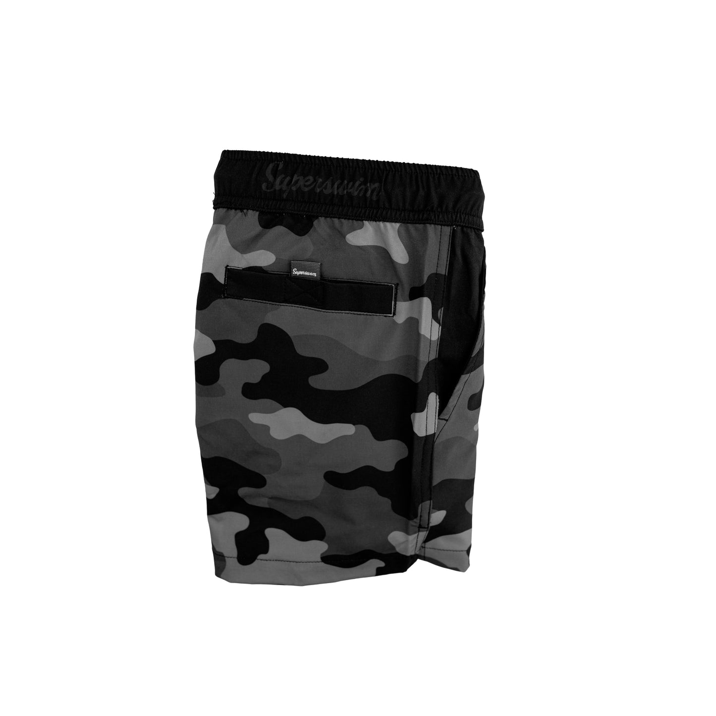 Pánské plavky SUPERSWIM BLACK CAMO – šedá varianta, detail